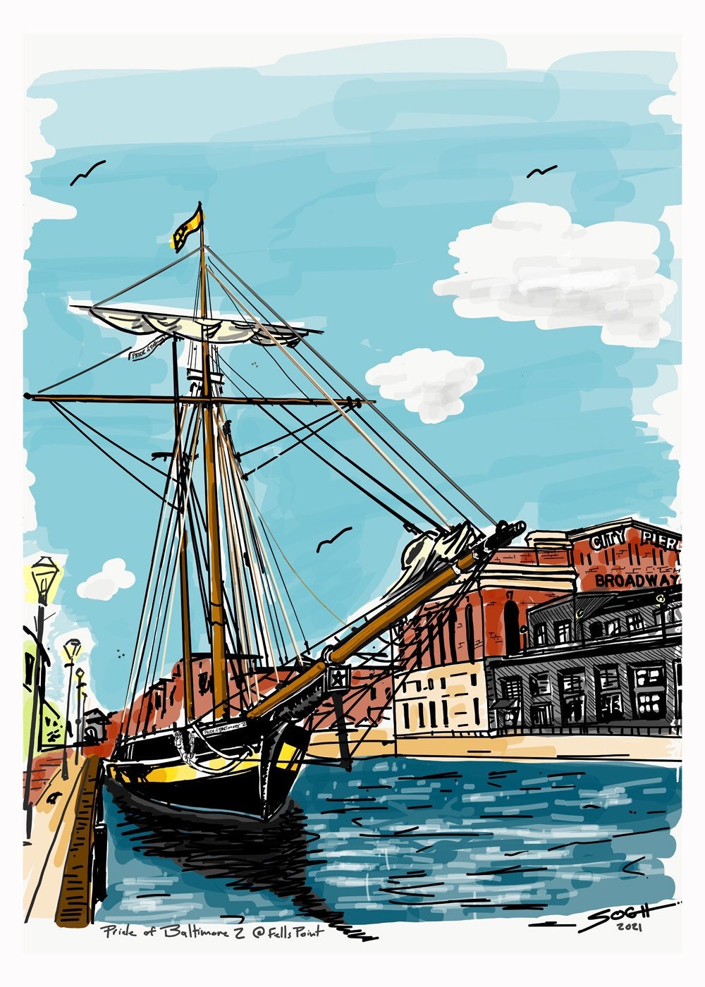 Pride of Baltimore 2 docked at Fells Point