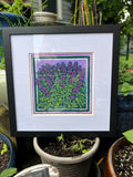 Lavender | 12″ × 12″ Linocut-Inspired Art